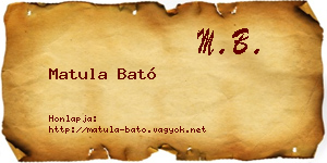Matula Bató névjegykártya
